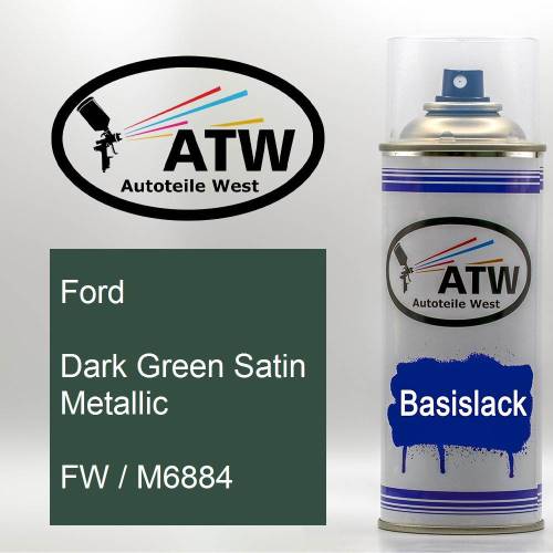 Ford, Dark Green Satin Metallic, FW / M6884: 400ml Sprühdose, von ATW Autoteile West.